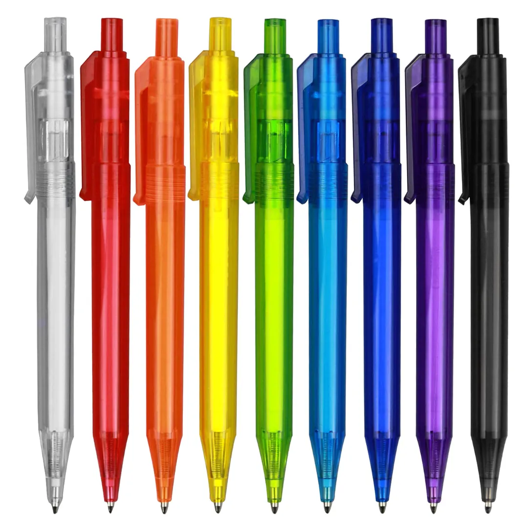 Budget Transparent Logo Click Pens