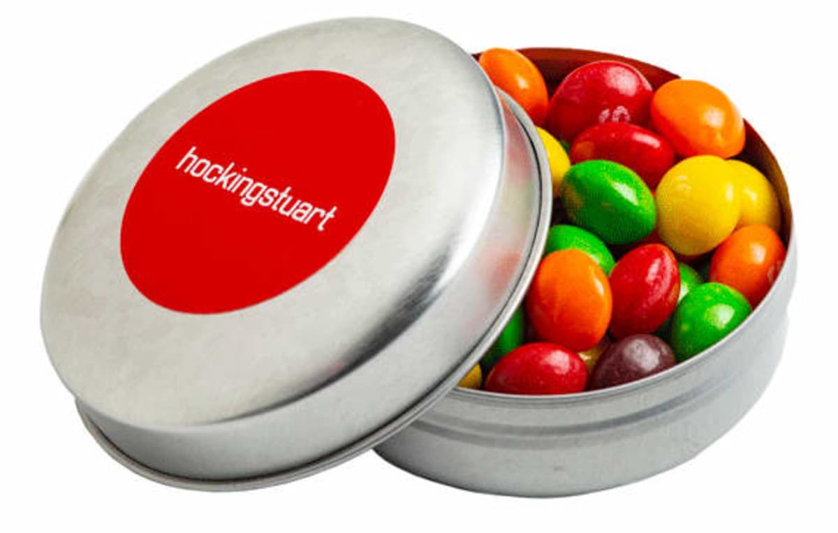 Tin Can Filled With 50G Skittles