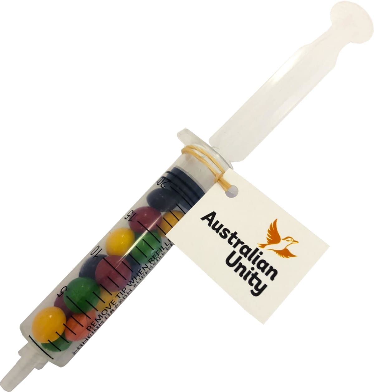 Syringe Filled With 20G Skittles