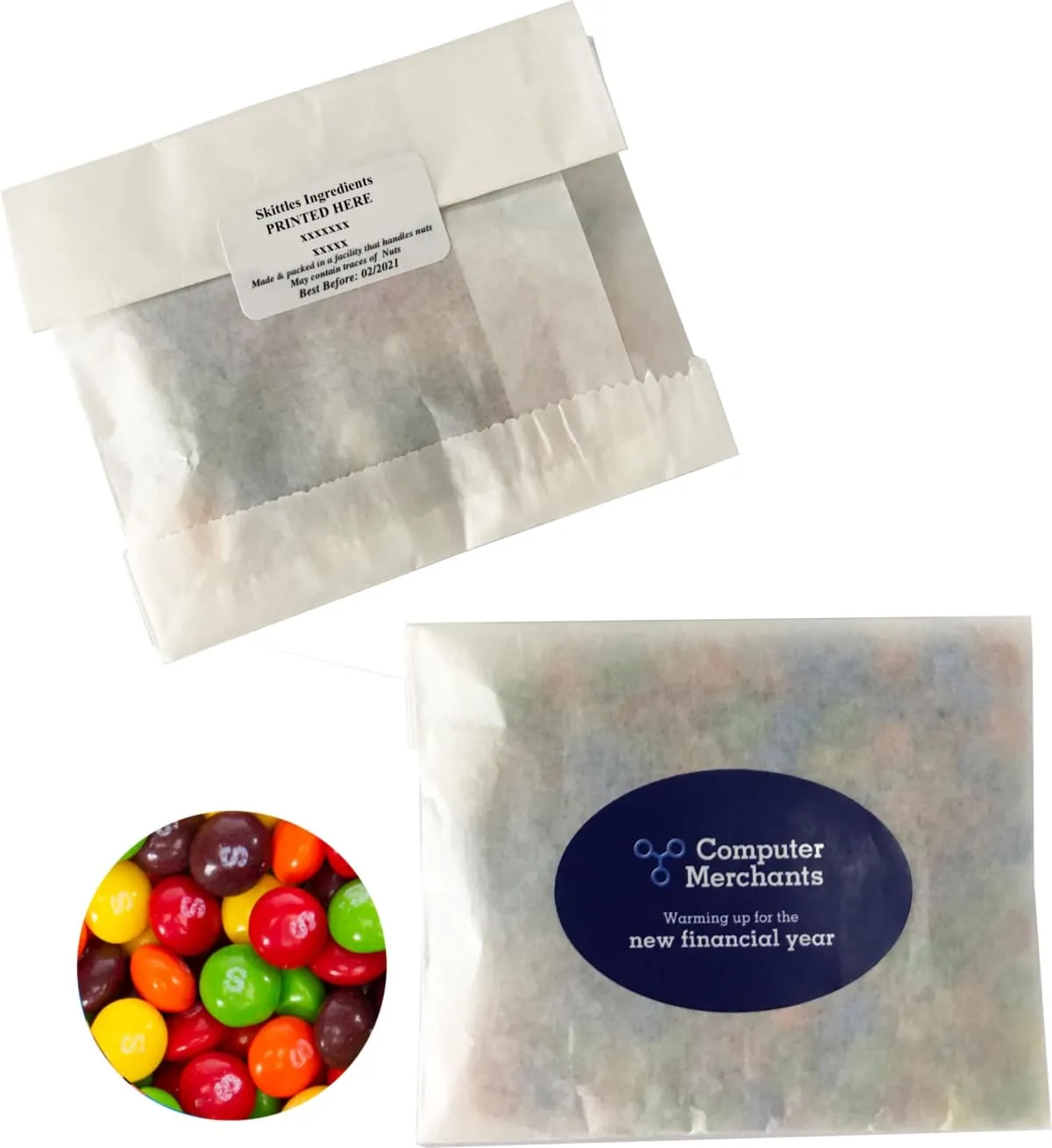 Skittles In Branded Kraft Paper Bags 50G