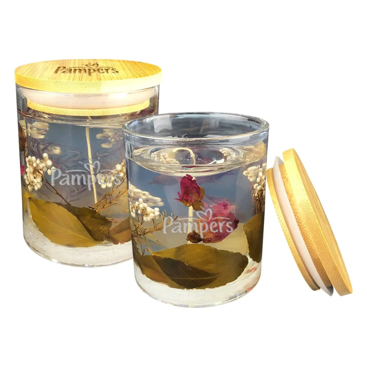 Candles with Flower Design