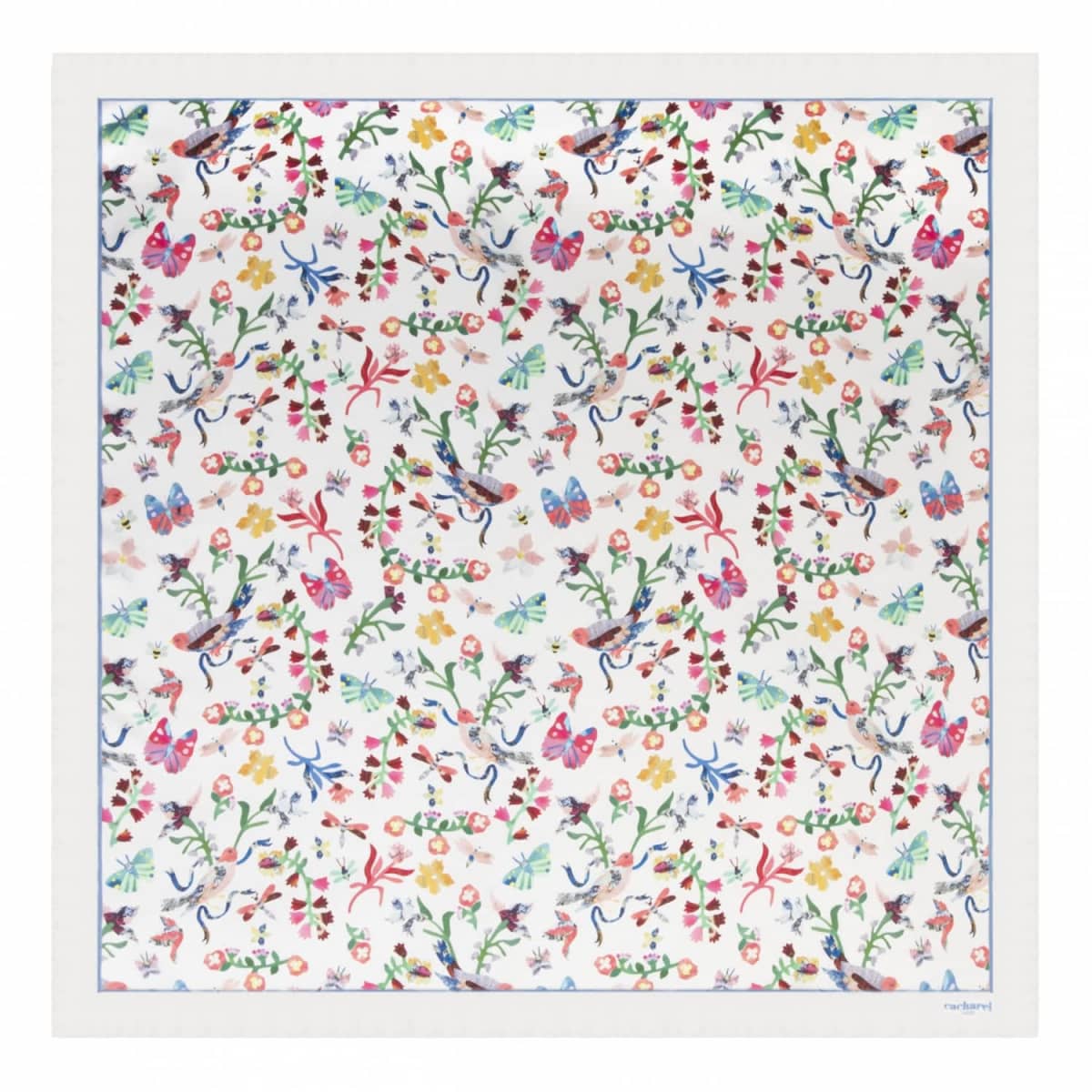Cacharel Butterfly White Silk Scarves