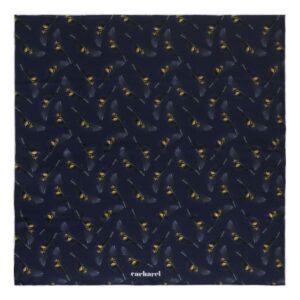 Victoire Navy Silk Scarves