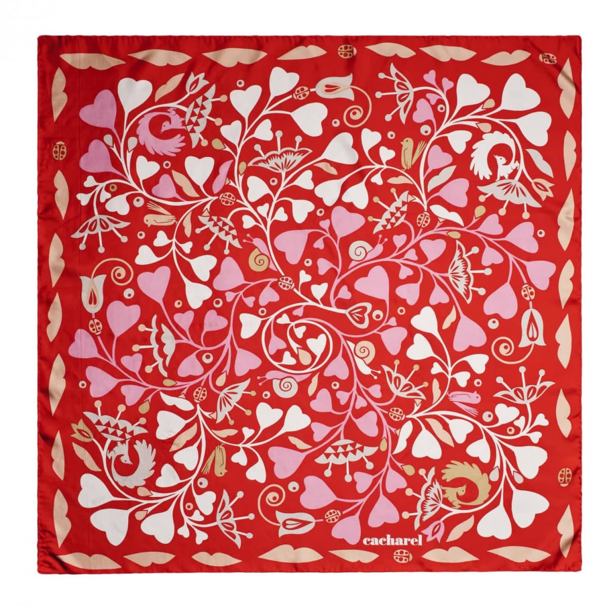 Fairy-Garden Red Silk Scarves