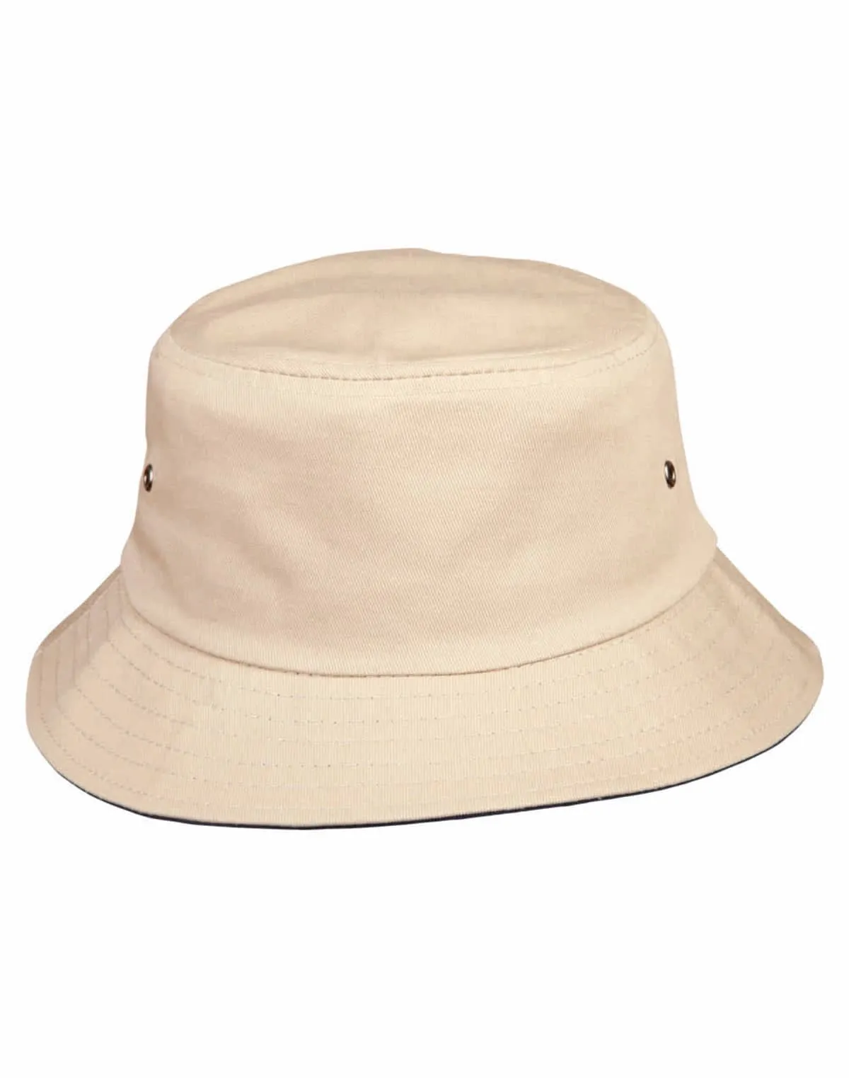Enzymes Washed Bucket Hats With Contrast Trim