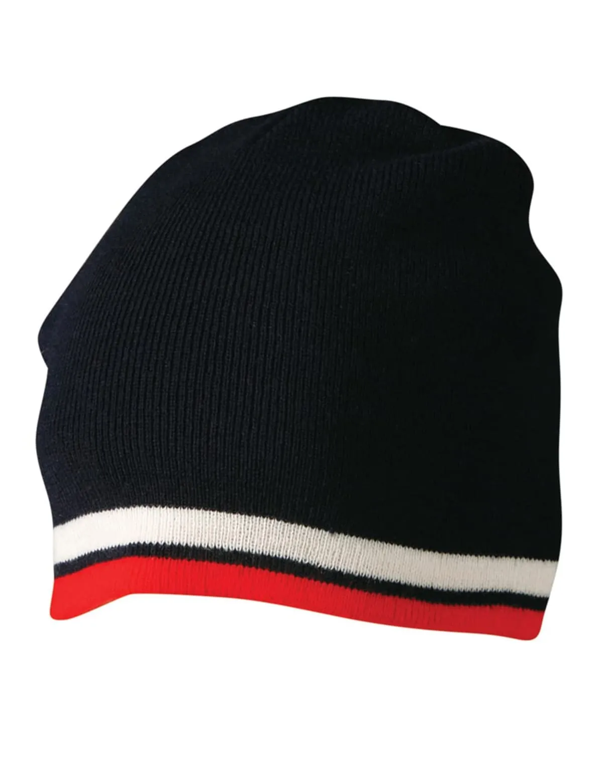 Knitted Acrylic Beanies Contrast Stripes