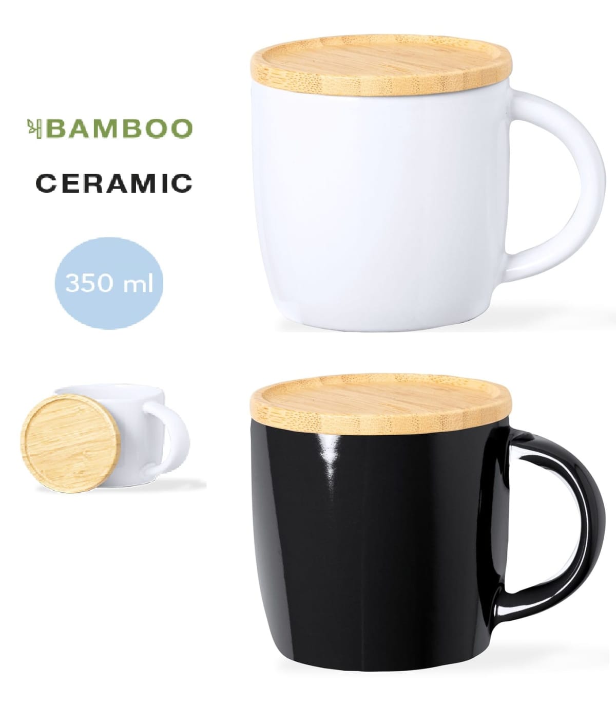 Ceramic Mug With Bamboo Lid