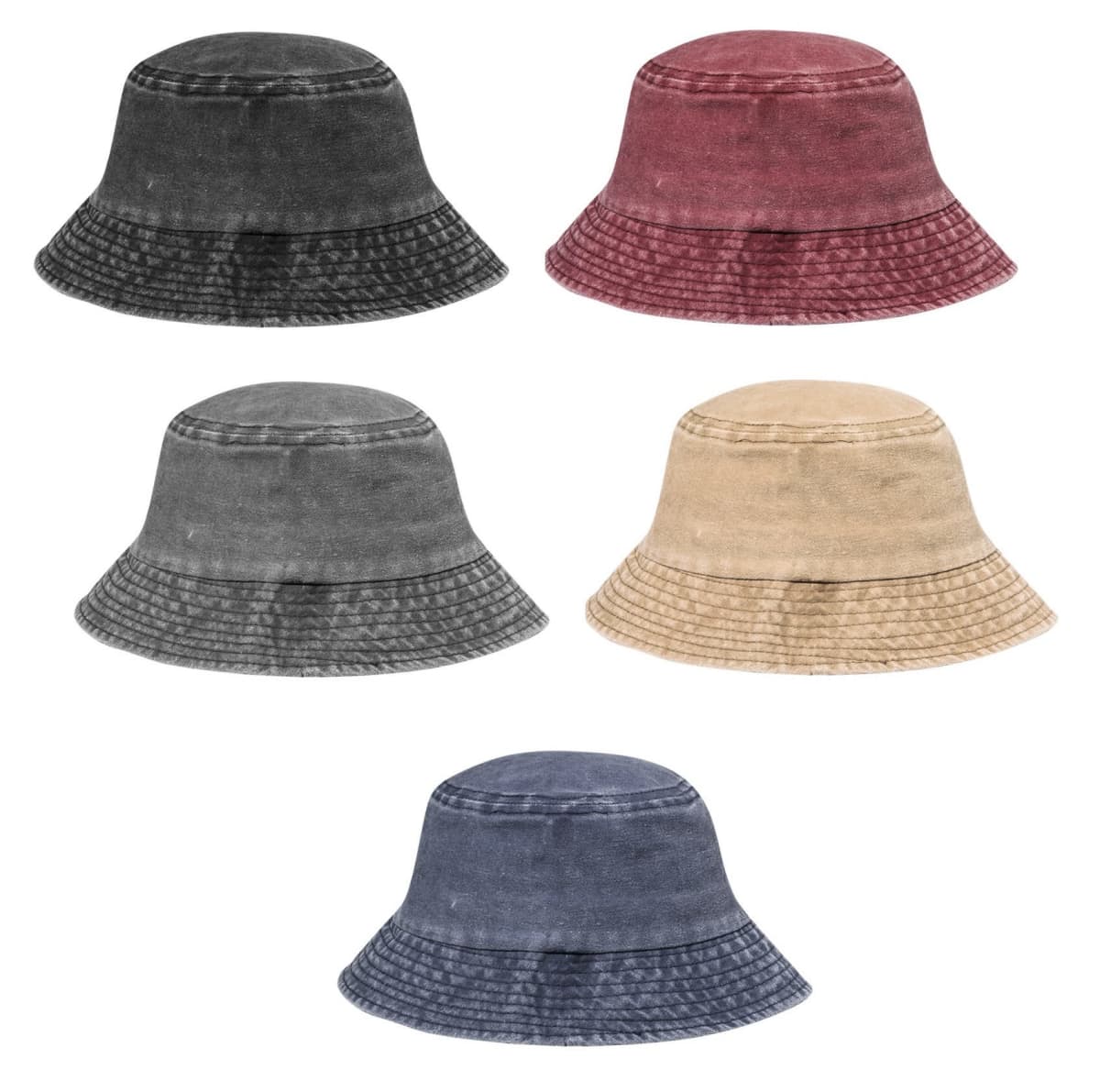 Washed-Look Cotton Bucket Hats