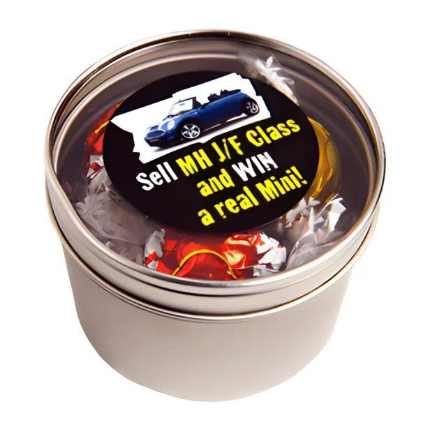 Round Window Tin With Lindor Balls X5