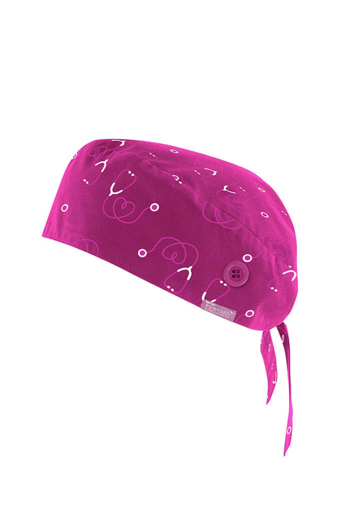 Carebloom Unisex Pink Printed Scrub Caps