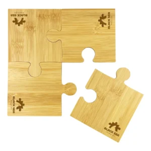 Bamboo Coaster Set Puzzle Shaped - rush