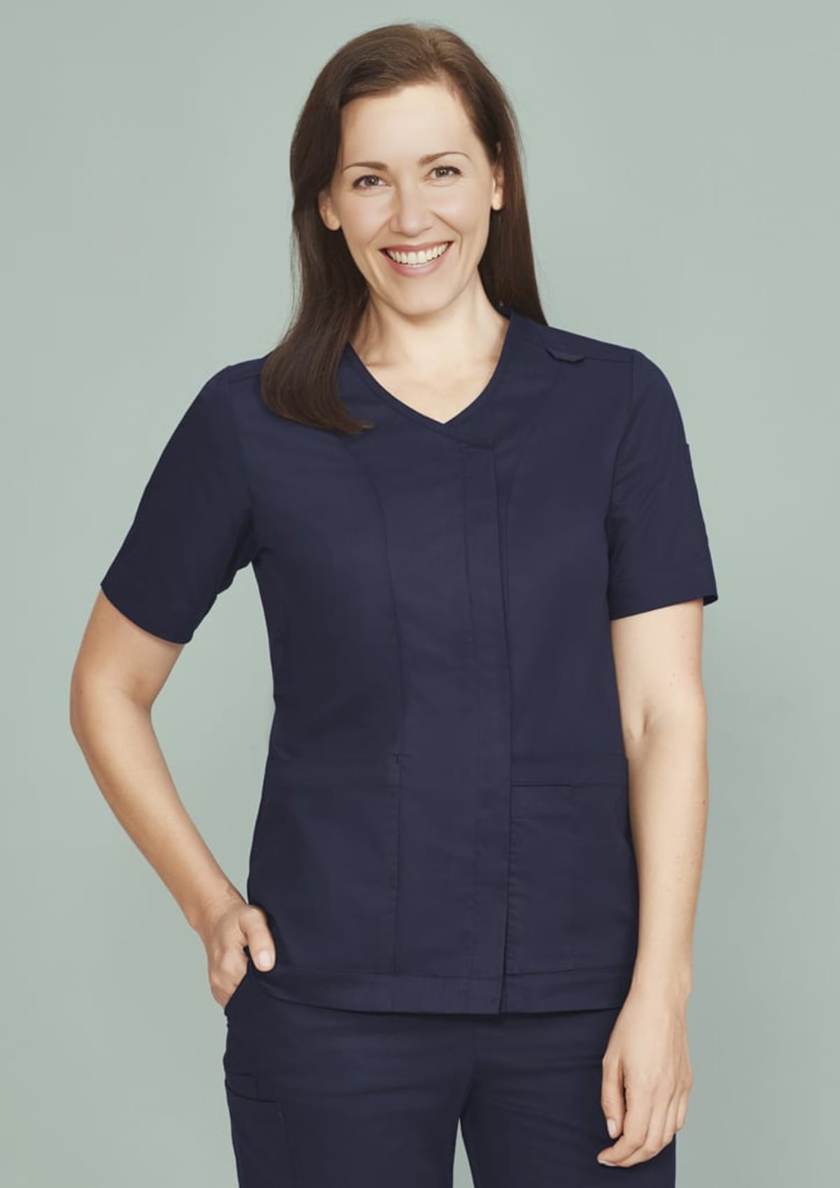 Parkfit Women's Zip Front Crossover Scrub Top