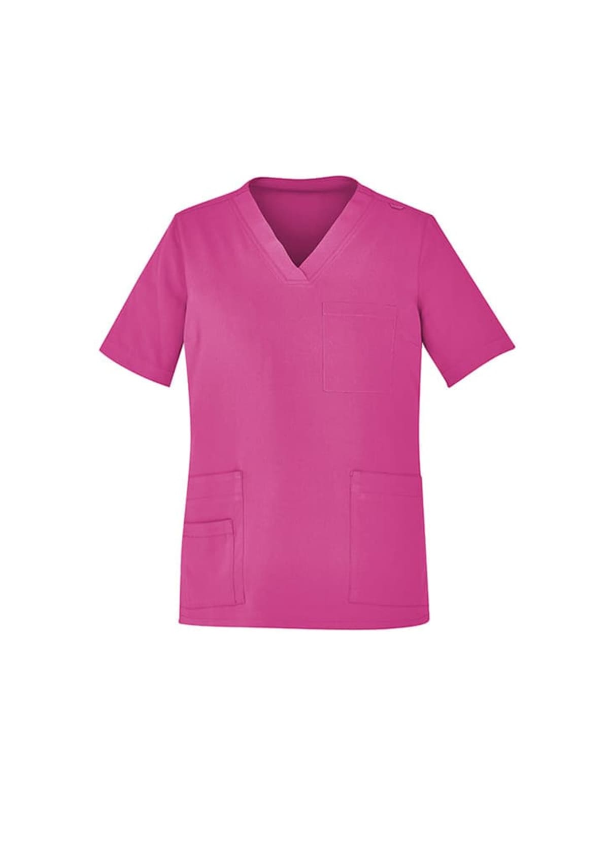 Carevibe Unisex Pink V-Neck Scrub Top
