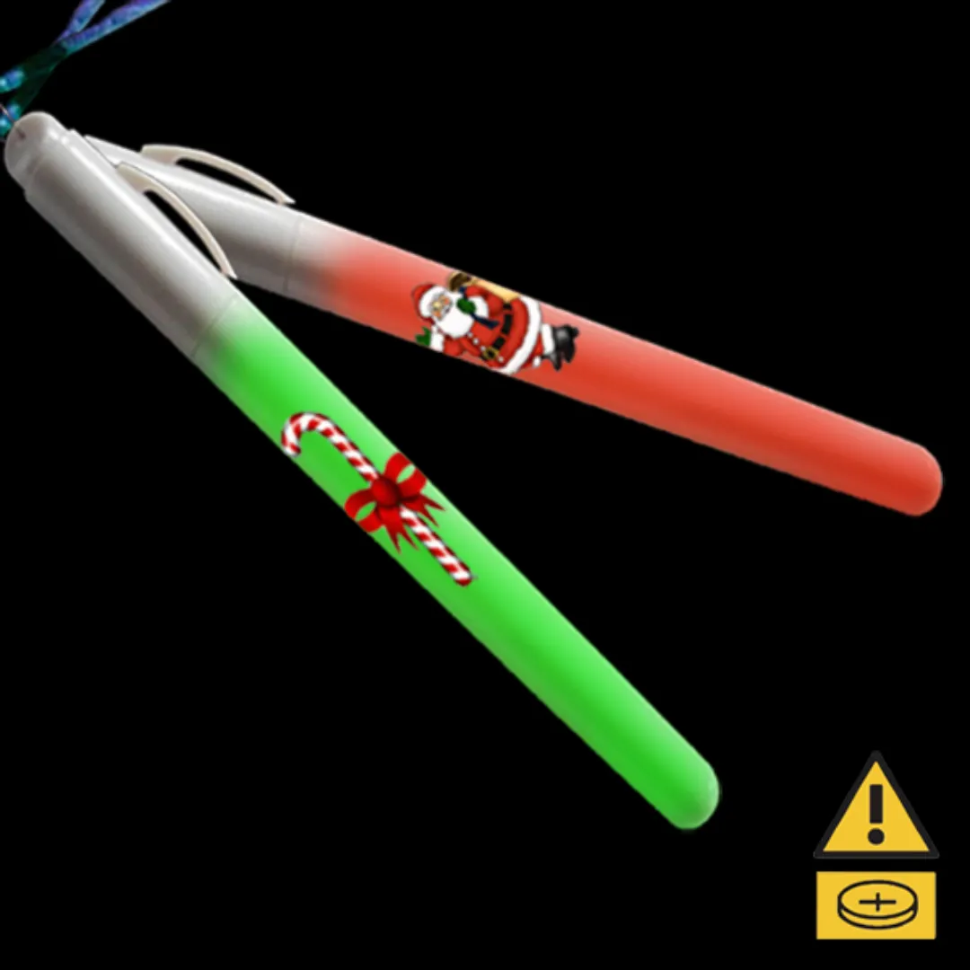 Flashing Concert Wand W/Clip - Christmas Edition