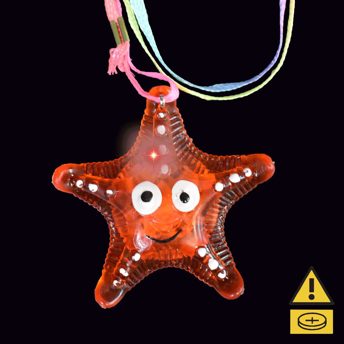 Multi-Colour Flashing Starfish Necklace