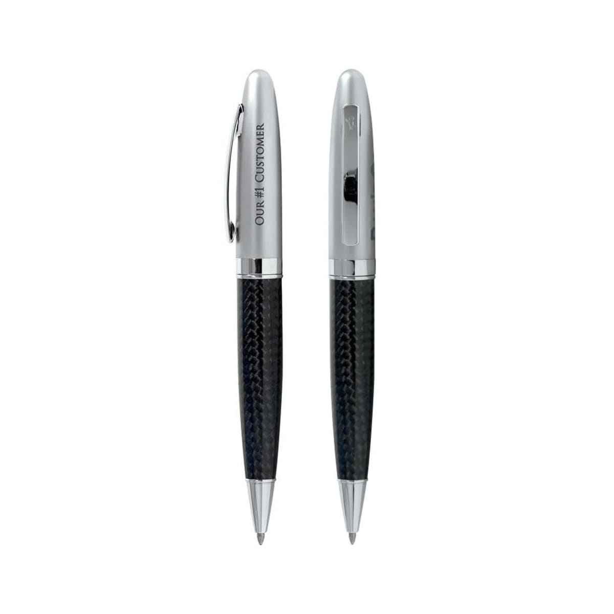 Chrome With Carbon Fibre Twist Pens