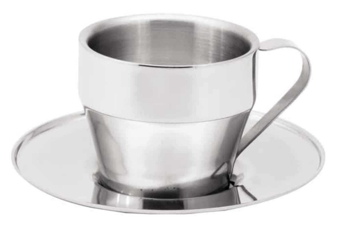 Saucer And Stainless Steel Coffee Sets