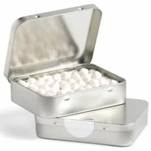 Chewy Mints In A Silver Branded Tin