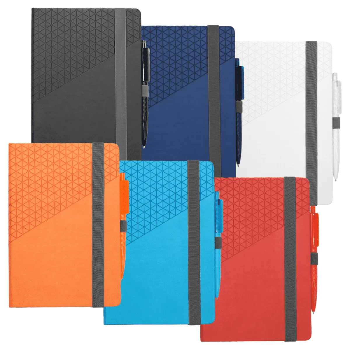 Geometric Debossed Notebook And Pen Sets