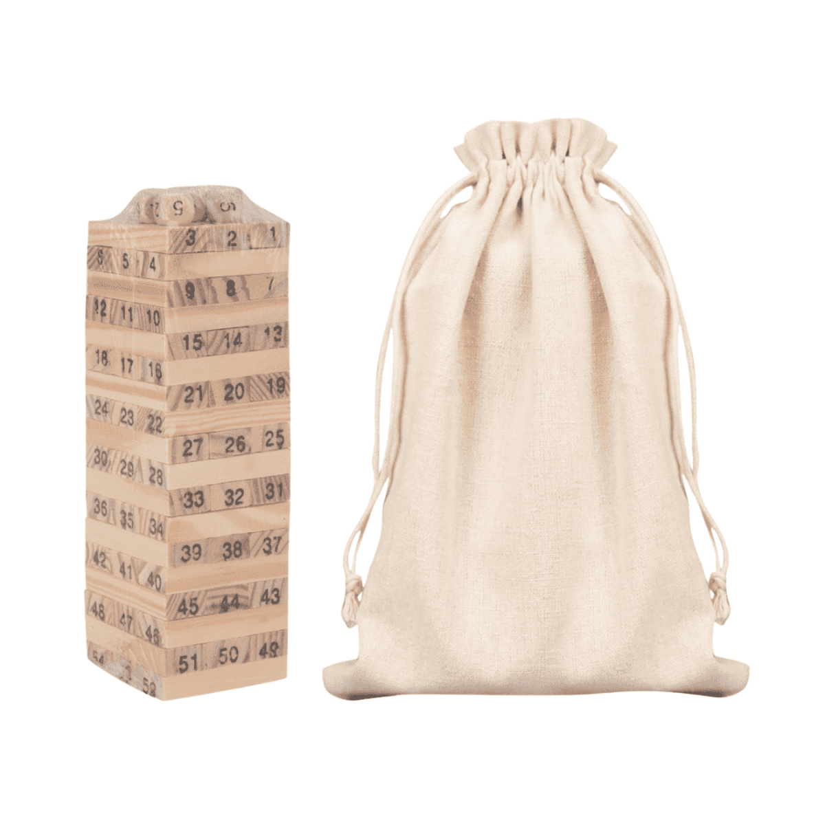 Jenga Sets In Calico Bags