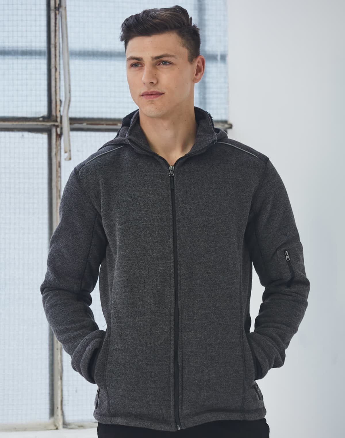 Piu Iv Men's Heather Bonded Fleece Jackets