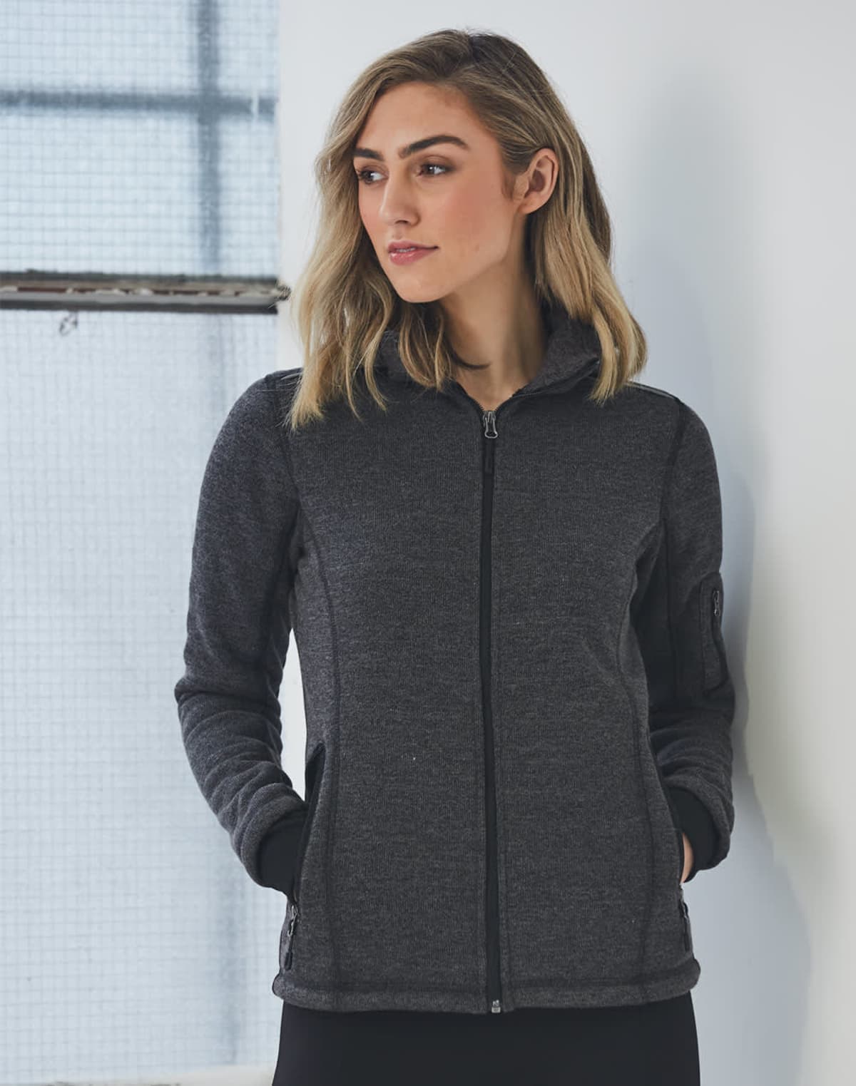 Piu Iii Women's Heather Bonded Fleece Jackets
