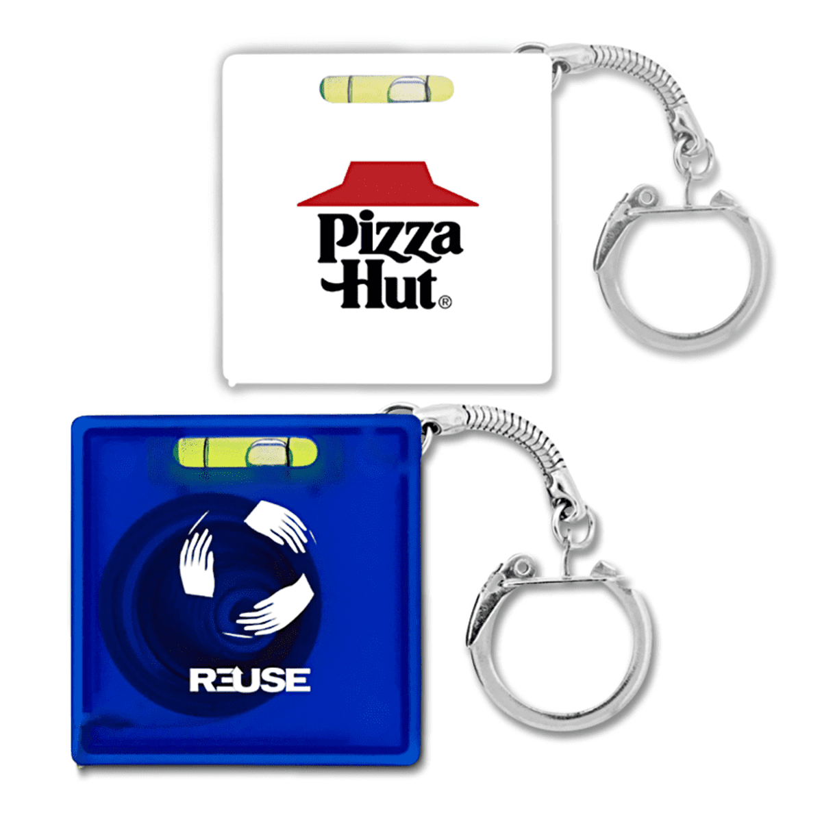 Tape Measure W/ Level Promotional Key Chain