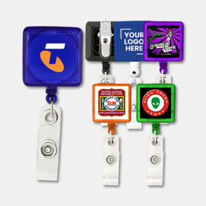 Square Retractable Badge Holders - rush