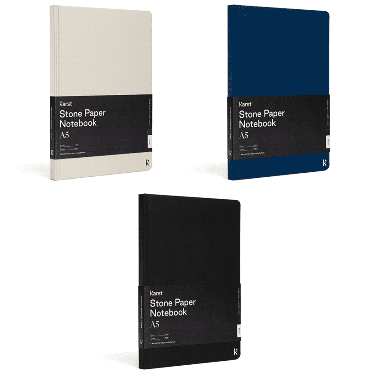 Karst® A5 Stone Paper Hardcover Notebooks