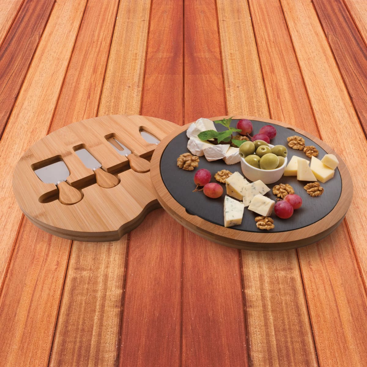 Paisley Round Bamboo Cheese Boards