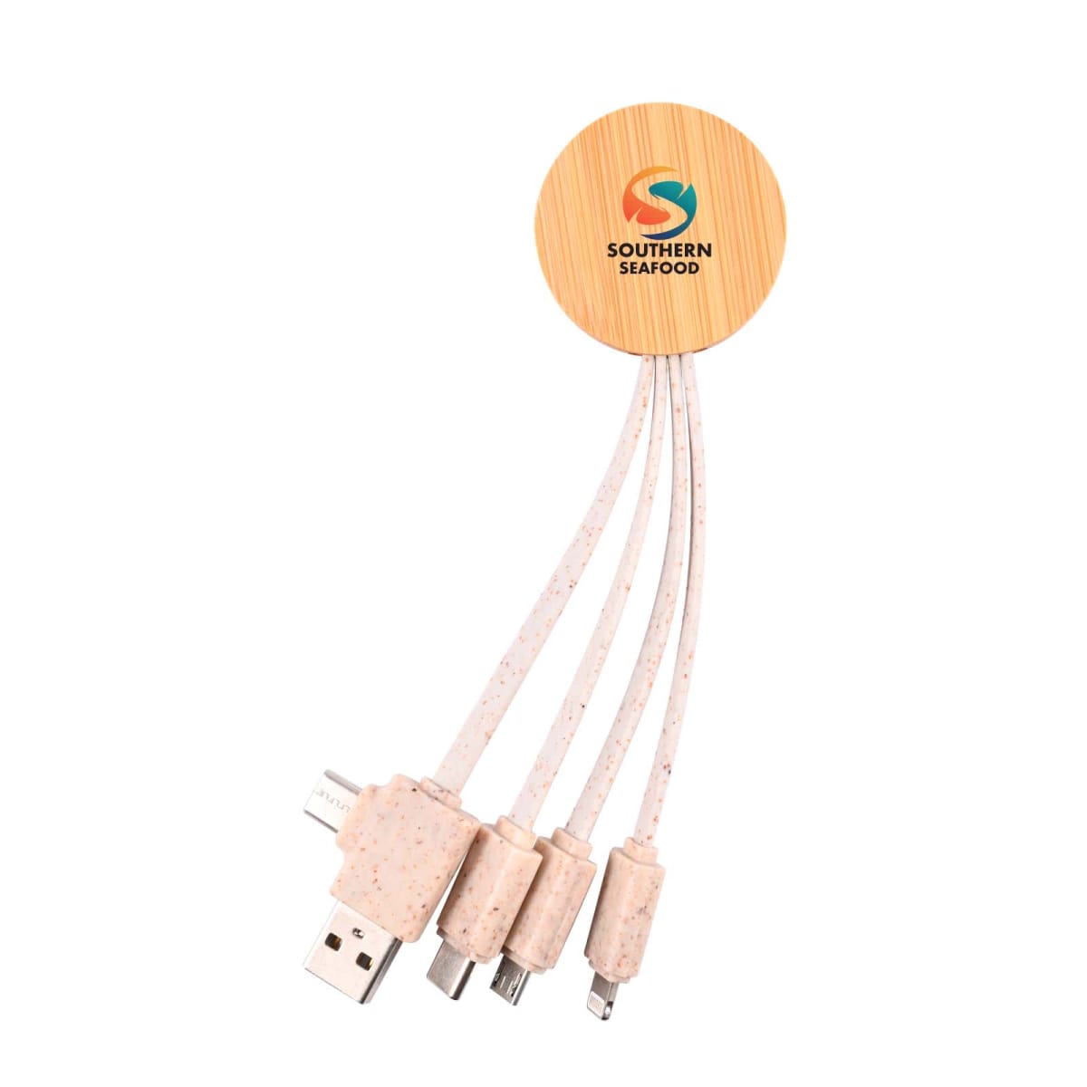 Eco-Friendly Round Bamboo Charging Cables