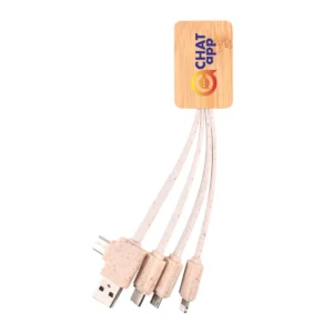 Square Bamboo Charging Cables