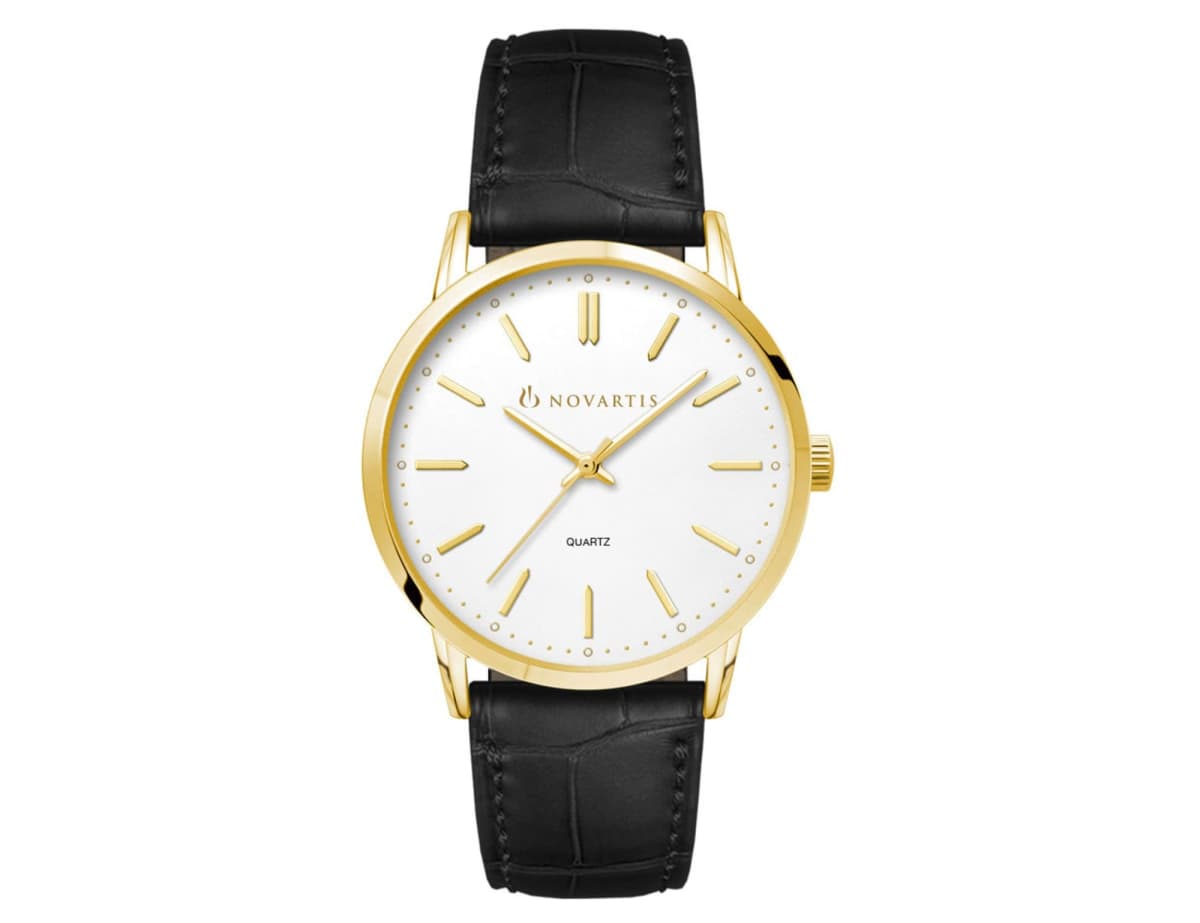 Simba Men Watch (Gold), Leather Strap