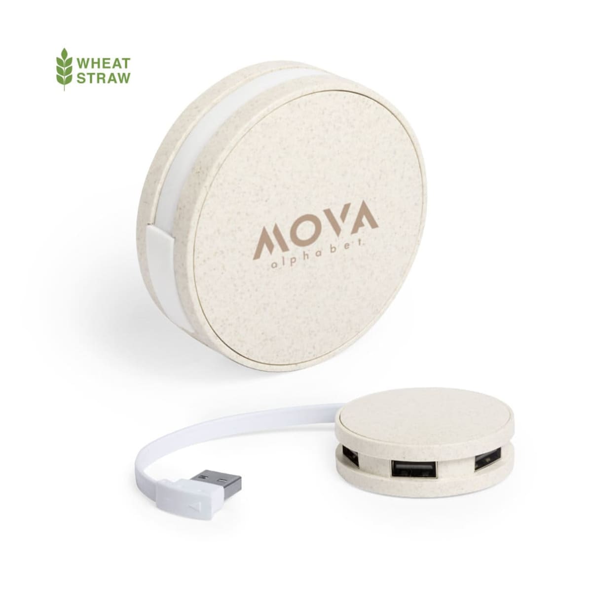 Wheat Straw 4-Port Usb Hub