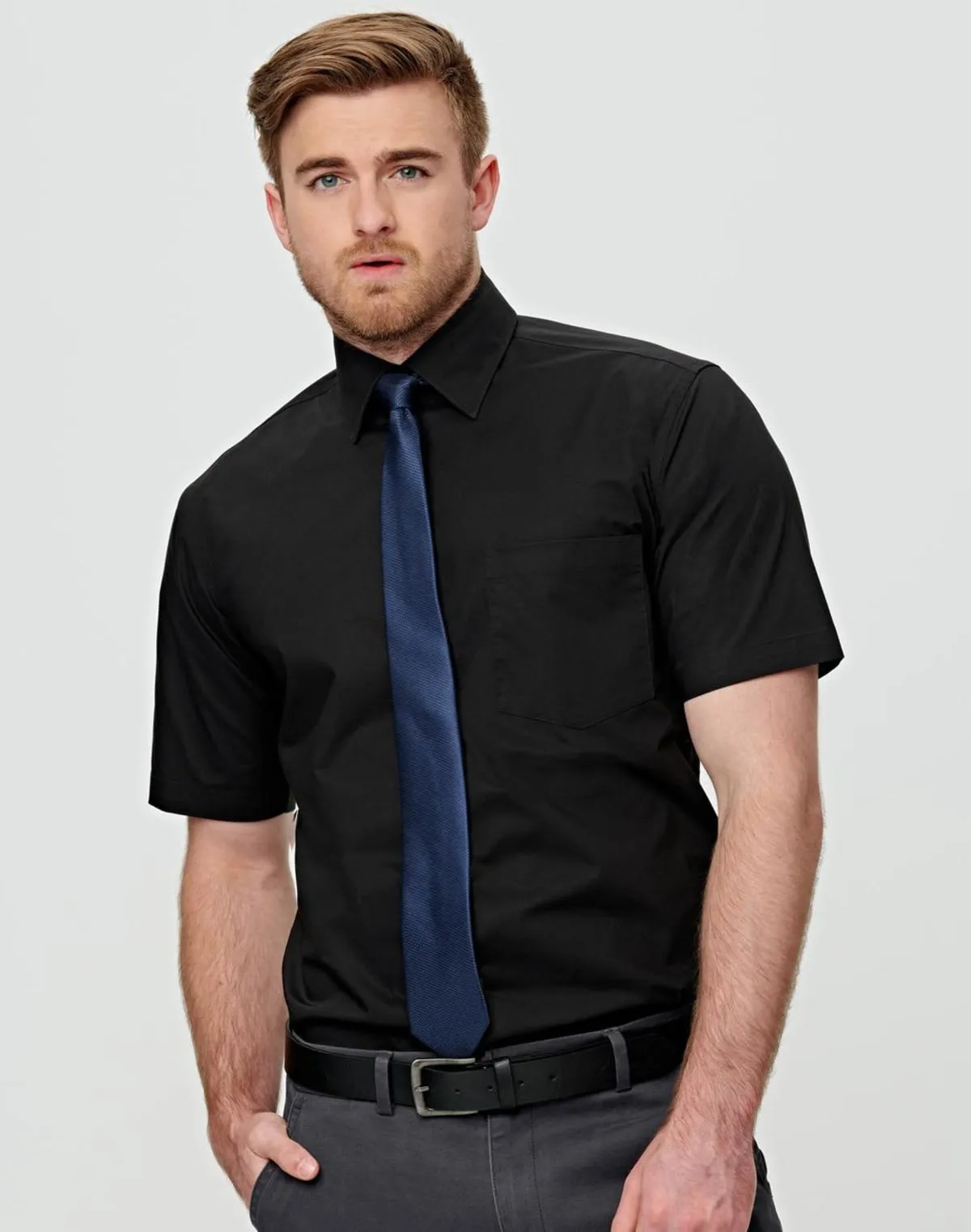 Men's Cotton/Poly Stretch Short Sleeve Shirts