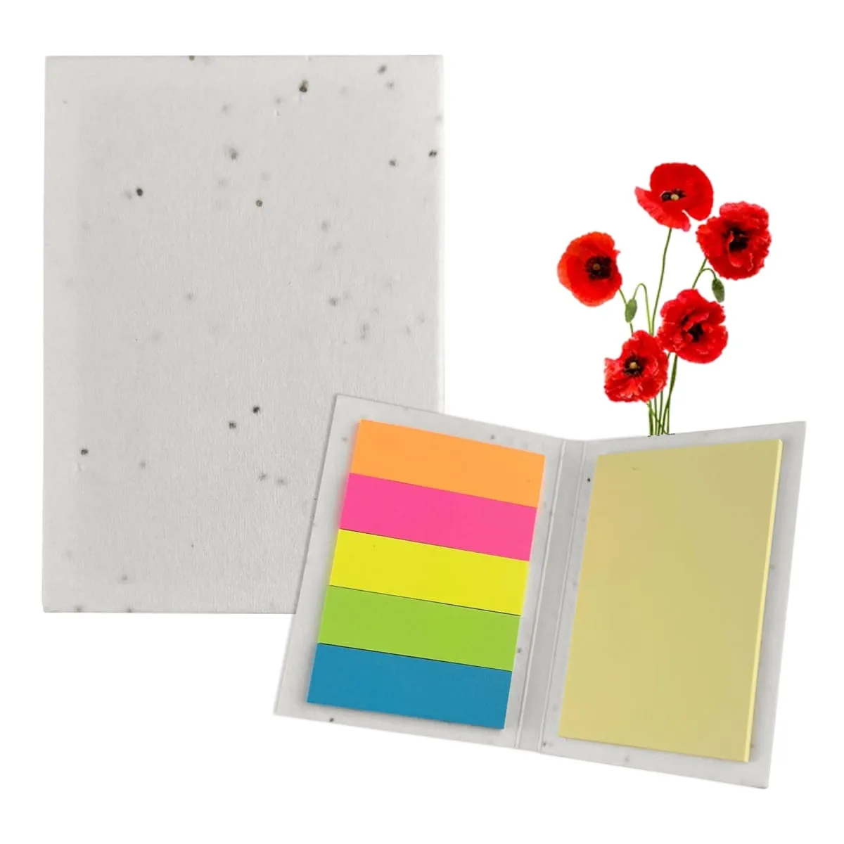 Small Sticky Note Pad with Corn Poppy Seeds - rush
