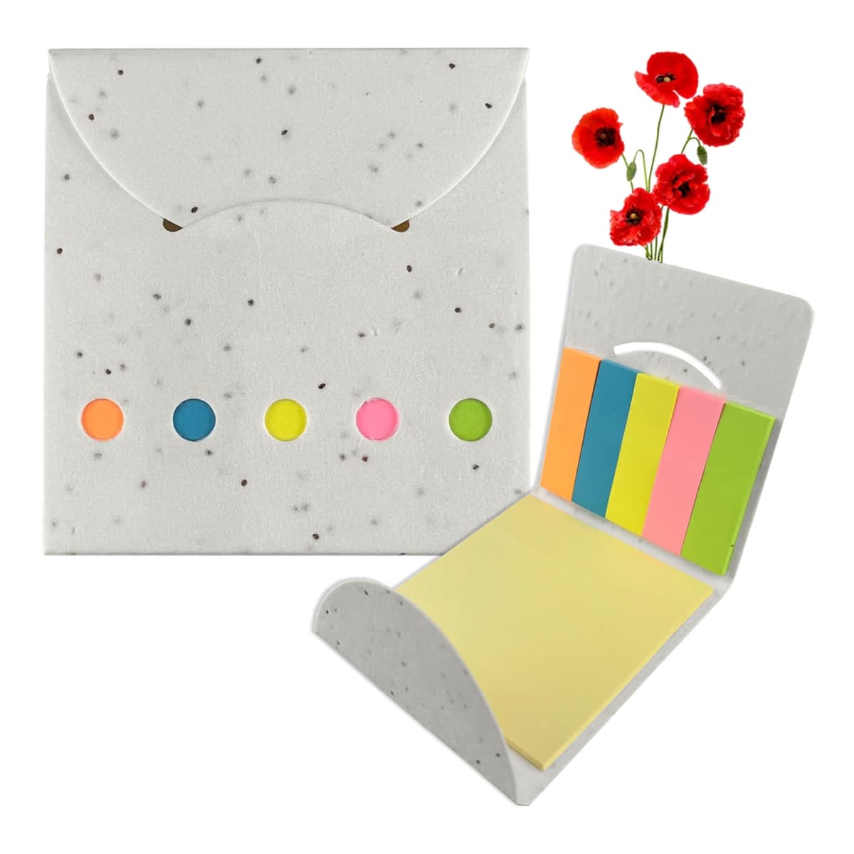 Sticky Note Pad with Corn Poppy Seeds - rush
