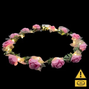 Pink Flower Crown With Led