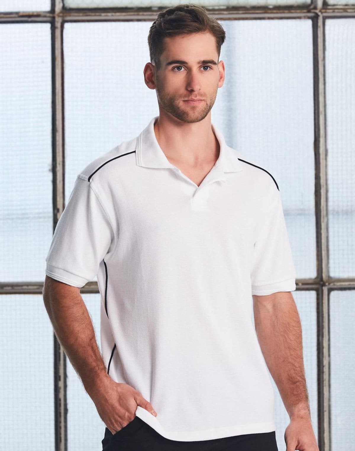 100% Cotton Branded Polo Shirt Mens