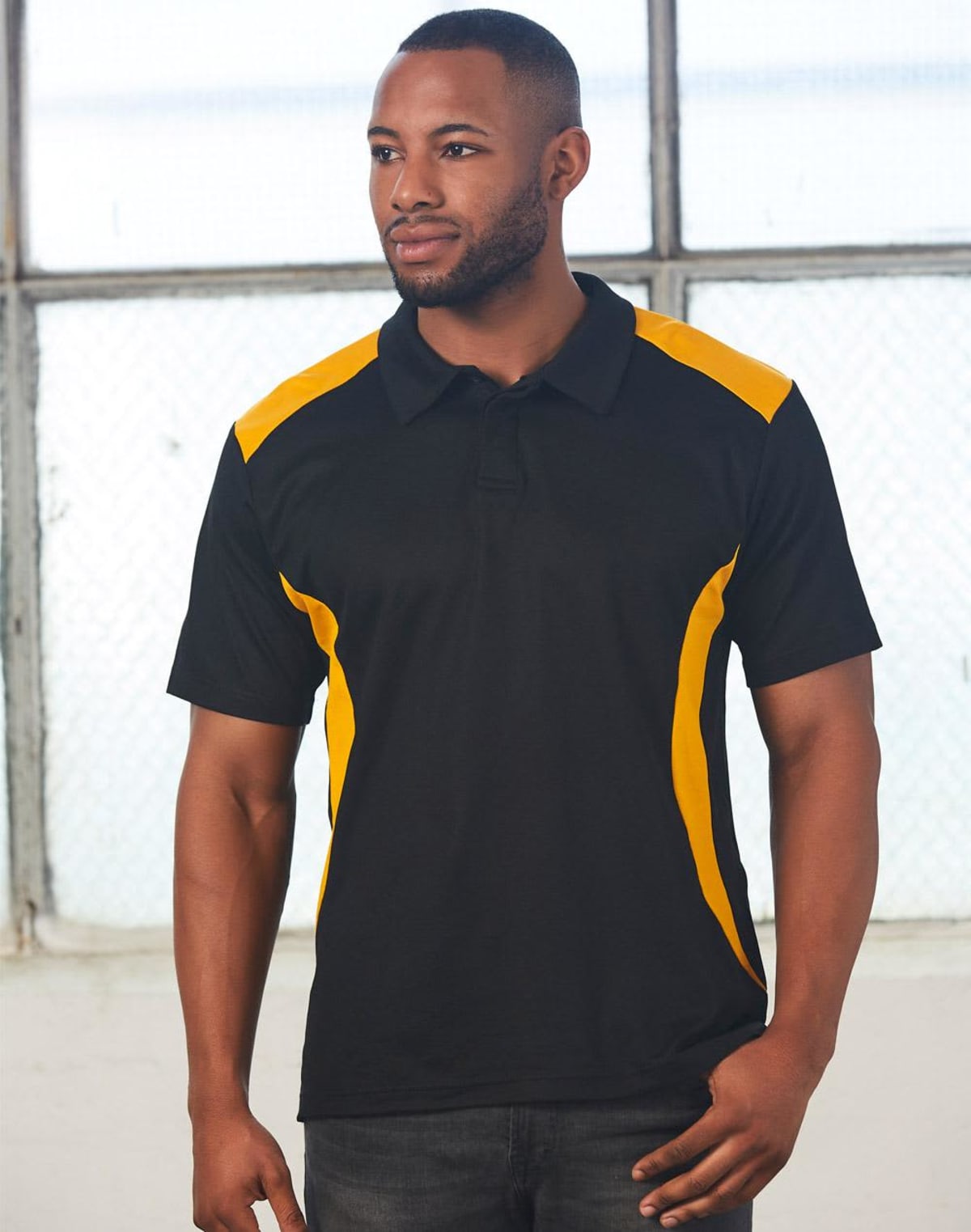 Mens TrueDry Contrast Short Sleeve Polos