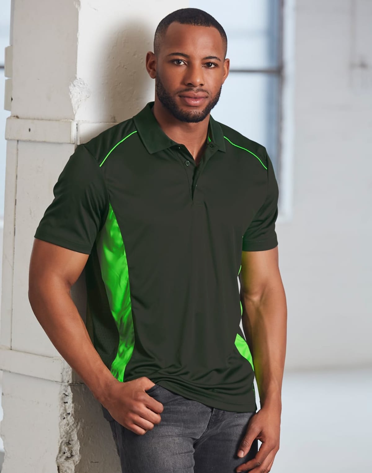 Men's Cooldry Contrast Interlock Polos