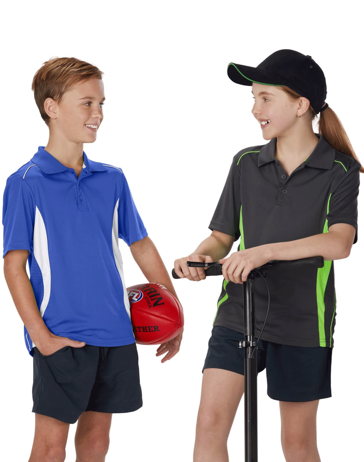 Kids' Cooldry Contrast Interlock Polos