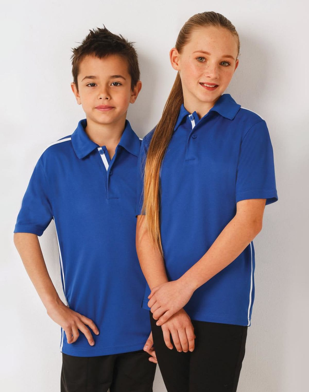 Kids Dry Short Sleeves Contrast Polos