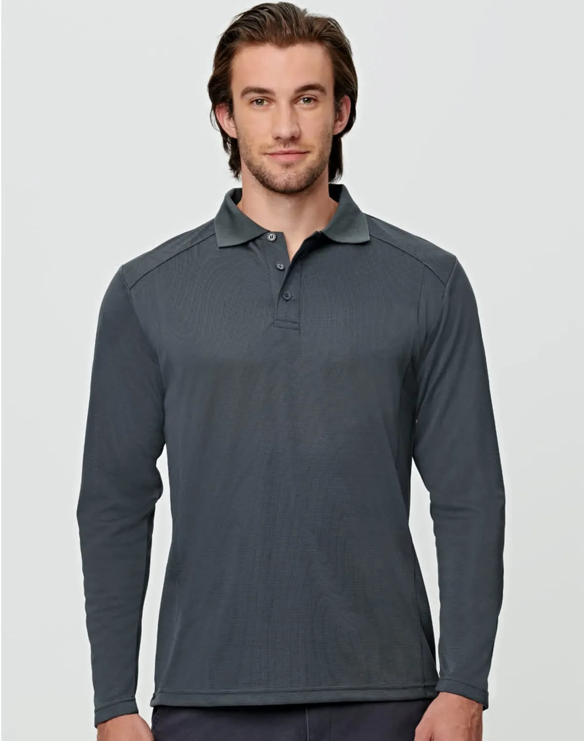 Men's Bamboo Charcoal Long Sleeve Polos