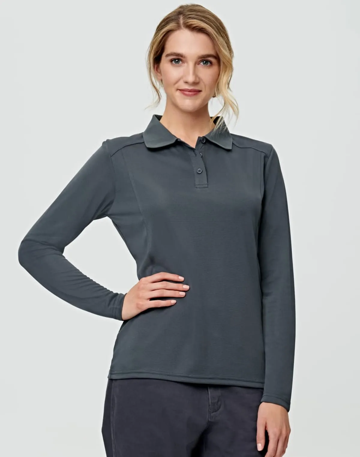 Women's Bamboo Charcoal Long Sleeve Polos
