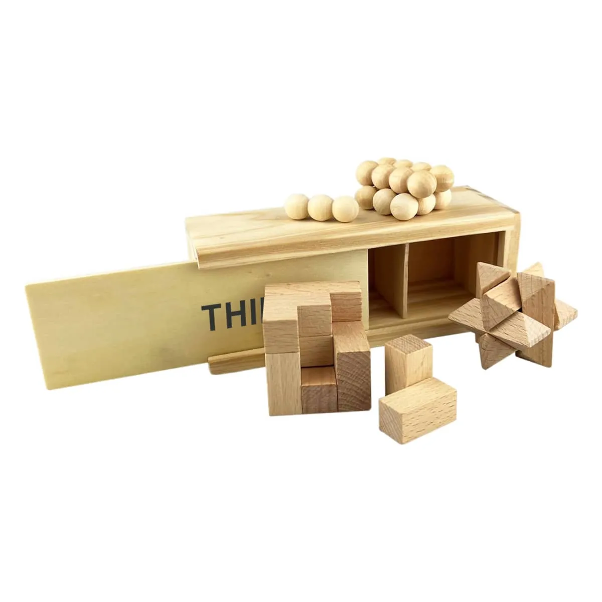 3in1 Bamboo Brain Teaser - rush