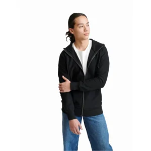 Pure Waste Twill Jersey Zip Jacket Black