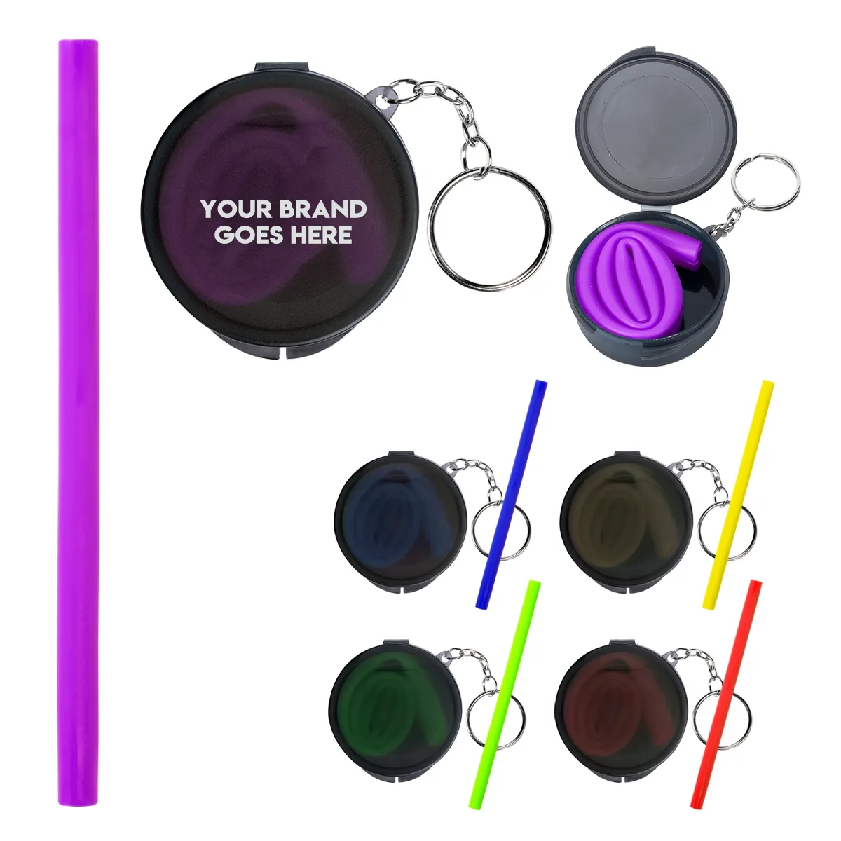 Reusable Straw With Keyring Cases