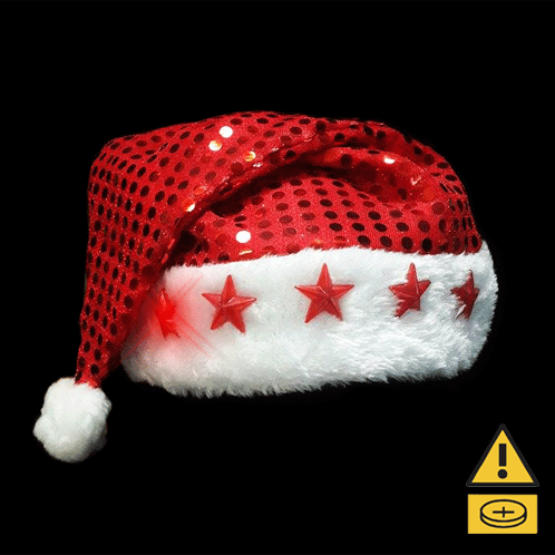 Light Up Santa Sequin Hats