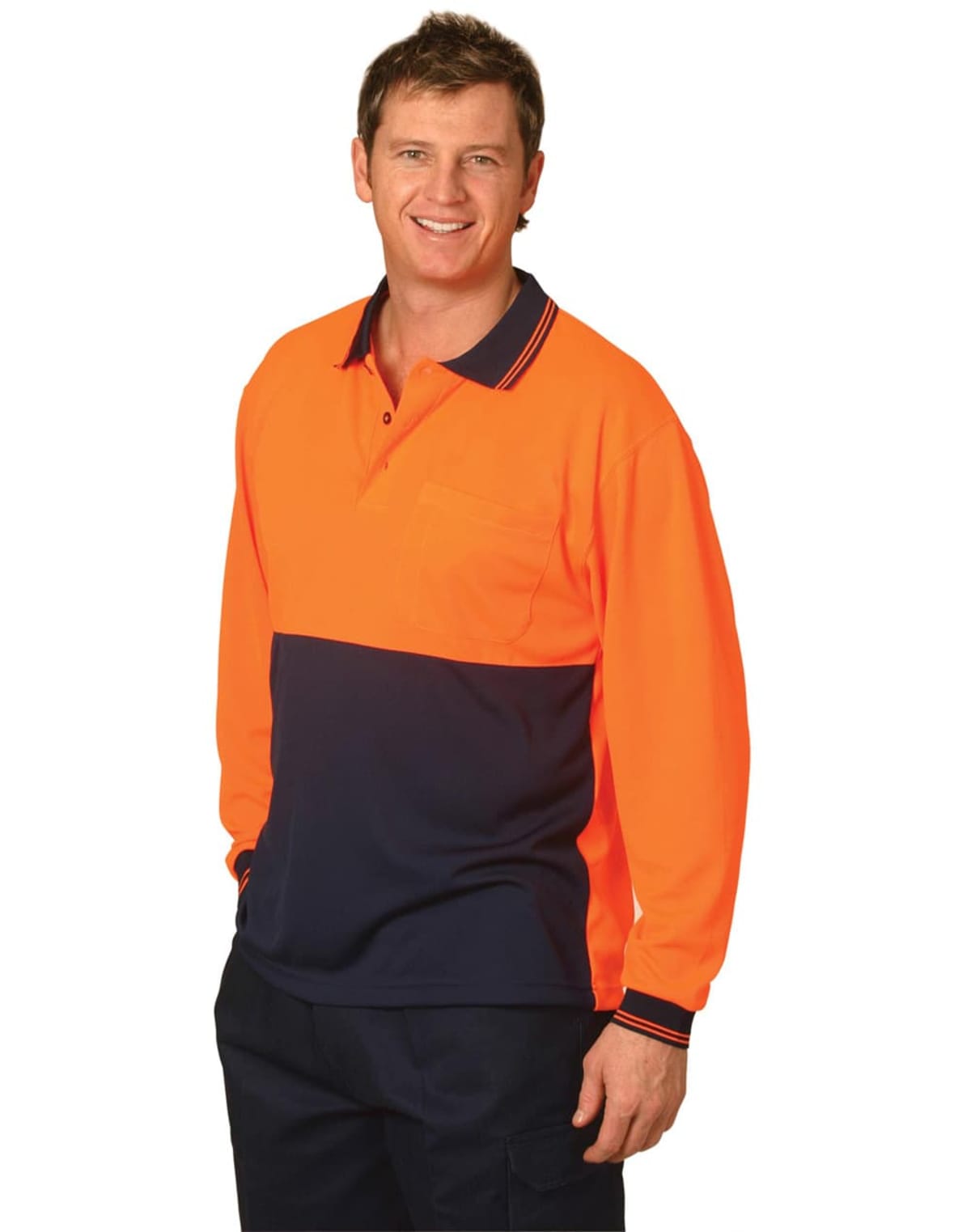Hi-Vis Cooldry Safety Apparel Long Sleeve Polos
